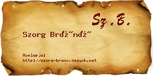 Szorg Brúnó névjegykártya